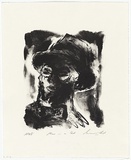 Artist: Lee, Graeme. | Title: Man in a hat | Date: 1996, September | Technique: lithograph, printed in black ink from one stone