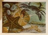 Artist: Higgs, Florence. | Title: Rock pool | Date: c.1956 | Technique: linocut, printed in colour, from four blocks