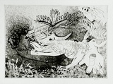 Artist: BOYD, Arthur | Title: Hypnotized soldier with a cow. | Date: (1968-69) | Technique: etching, printed in black ink, from one plate | Copyright: Reproduced with permission of Bundanon Trust