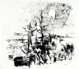 Artist: Grieve, Robert. | Title: Summer landscape | Date: 1960 | Technique: lithograph, printed in black ink, from one stone