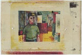 Artist: Hood, Kenneth. | Title: City lane. | Date: 1954 | Technique: lithograph, printed in colour, from multiple plates