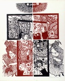 Artist: HANRAHAN, Barbara | Title: Ladies and the sun | Date: 1965 | Technique: lithograph, printed in colour, from six stones [or plates]