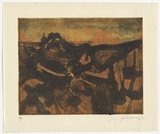 Artist: SELLBACH, Udo | Title: (Landscape) | Date: 1963 | Technique: etching, aquatint printed in colour from one plate