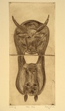 Artist: White, Nigel. | Title: Moo/nay | Date: 1991 | Technique: drypoint, printed in sepia ink, from one plate