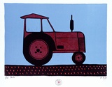 Artist: Jenyns, Bob. | Title: New tractor | Date: 1980 | Technique: linocut, printed in colour, from mutliple blocks