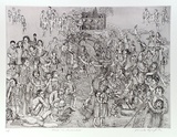 Artist: GRIFFITH, Pamela | Title: Alice in Australia | Date: 1989 | Technique: hard ground, aquatint , printed in black ink, from one copper plate | Copyright: © Pamela Griffith