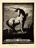 Artist: LINDSAY, Lionel | Title: Book plate: Campbell Dodgson | Date: 1923, December | Technique: wood-engraving, printed in black ink, from one block | Copyright: Courtesy of the National Library of Australia