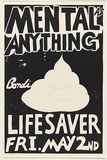 Artist: WORSTEAD, Paul | Title: Mental as anything - Bondi Life Saver | Date: 1980 | Technique: screenprint, printed in black ink, from one stencil | Copyright: This work appears on screen courtesy of the artist