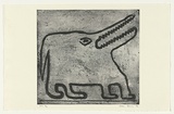 Artist: Bowen, Dean. | Title: Sharp-toothed animal | Date: 1992 | Technique: aquatint, drypoint, scraping and burnishing, printed in black ink with plate-tone, from one plate