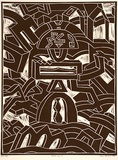 Artist: Komis, Van. | Title: Gateway III | Date: 1989 | Technique: linocut, printed in black ink, from one block