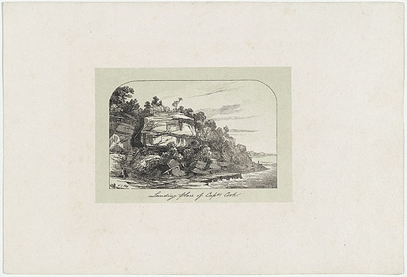 Artist: Terry, F.C. | Title: Landing place of Captain Cook | Date: c.1850 | Technique: photo-lithograph, printed in colour, from multiple stones
