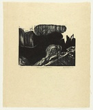 Artist: AMOR, Rick | Title: Hampstead Heath. | Date: 1985 | Technique: woodcut, printed in black ink, from one block