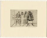 Artist: HANRAHAN, Barbara | Title: Mourners | Date: c.1960 | Technique: drypoint, printed in black ink, from one plate