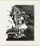 Artist: Thorpe, Lesbia. | Title: Harbour view | Date: 1991 | Technique: linocut, printed in black ink, from one block