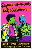Artist: REDBACK GRAPHIX | Title: Regional High Schools Art Exhibition. | Date: 1985 | Technique: screenprint, printed in colour, from four stencils | Copyright: © Michael Callaghan