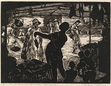 Artist: Patterson, Ambrose. | Title: In the oriental quarter, Honolulu | Date: c.1925 | Technique: woodblock, printed in black ink, from one block