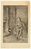 Artist: EWINS, Rod | Title: (Feeding). | Date: 1965 | Technique: etching, printed in black ink, from one magnesium plate