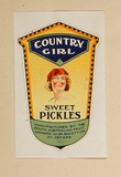 Artist: Burdett, Frank. | Title: Label: Country Girl sweet pickles. | Date: 1927 | Technique: lithograph, printed in colour, from multiple stones [or plates]
