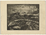 Artist: Cilento, Margaret. | Title: French farm. | Date: 1950 | Technique: etching, aquatint, printed in black ink, from one  plates,