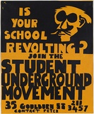 Artist: MACKINOLTY, Chips | Title: Is your school revolting ? | Date: 1969 | Technique: screenprint, printed in black ink, from one stencil