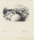 Artist: Jack, Kenneth. | Title: The Yarra at Abbotsford | Date: 1949 | Technique: lithograph, printed in black ink, from one zinc plate | Copyright: © Kenneth Jack. Licensed by VISCOPY, Australia