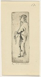 Artist: WILLIAMS, Fred | Title: The jockey | Date: 1955-56 | Technique: etching, flat biting, printed in black ink, from one zinc plate | Copyright: © Fred Williams Estate