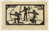 Artist: Blackburn, Vera. | Title: The archers. | Date: 1933 | Technique: linocut, printed in black ink, from one block | Copyright: © Vera Blackburn