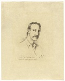 Artist: NERLI, Girolamo | Title: Portrait of Robert Louis Stevenson | Technique: lithograph, printed in black ink, from one stone
