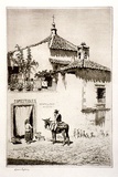 Artist: LINDSAY, Lionel | Title: Bread and oil, Jerez de los Caballeros, Spain | Date: 1929 | Technique: etching, printed in warm black ink with plate-tone, from one plate | Copyright: Courtesy of the National Library of Australia