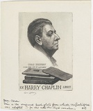 Artist: LINDSAY, Lionel | Title: Bookplate: Harry Chaplin | Technique: etching, aquatint and roulette, printed in black ink, from one plate | Copyright: Courtesy of the National Library of Australia