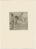 Artist: Robinson, William. | Title: William jumping the gate | Date: 1990 | Technique: etching, printed in black ink, with plate-tone, from one plate