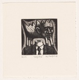 Artist: Mombassa, Reg. | Title: Dog face. | Date: 2005 | Technique: etching and aquatint, printed in black ink, from one plate