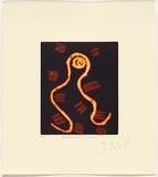 Artist: Ross, Jack Jakamarra. | Title: ngapa kurnjuwu-rla jukurrpa | Date: 2003 | Technique: etching, on one zinc plate