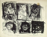 Artist: Halpern, Stacha. | Title: not titled [Series of six head studies] | Date: 1965 | Technique: lithograph, printed in black ink, from one stone [or plate]