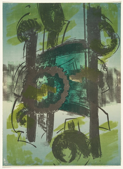 Artist: KING, Grahame | Title: Rain forest I | Date: 1979 | Technique: lithograph, printed in colour, from four stones [or plates]