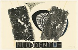 Title: Neo-dento | Date: 1988 | Technique: relief print, printed in black ink, from linoblock and found objects including styrofoam