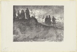 Artist: Dyson, Will. | Title: Watching the barrage from Mont Kemmel. | Date: 1918 | Technique: lithograph, printed in black ink, from one stone