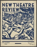 Artist: Bainbridge, John. | Title: (frontcover) New theatre review: December 1944. | Date: Dec 1944 | Technique: linocut, printed in blue ink, from one block; letterpress text