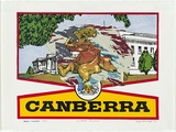 Artist: Moncrieff, Greg. | Title: Canberra souvenir | Date: 1980 | Technique: screenprint, printed in colour, from multiple stencils | Copyright: © Greg Moncrieff