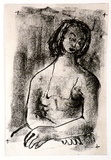 Artist: Barwell, Geoff. | Title: (Seated maiden). | Date: (1955) | Technique: lithograph, printed in black ink, from one plate