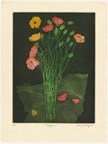 Artist: GRIFFITH, Pamela | Title: Poppies | Date: 1984 | Technique: hardground-etching, aquatint and burnishing, printed in colour, from three zinc plates | Copyright: © Pamela Griffith