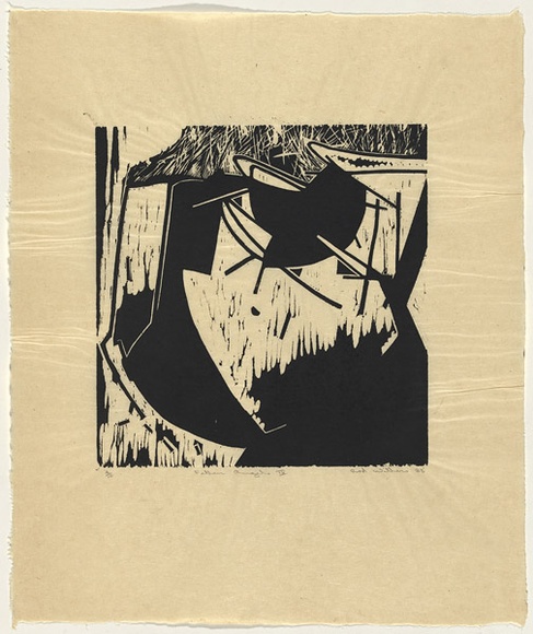 Artist: WITHERS, Rod | Title: Fallen angels IX | Date: 1983 | Technique: woodcut, printed in black ink, from one block Artist: WITHERS, Rod | Title: Fallen angels IX | Date: 1983 | Technique: woodcut, printed in black ink, from one block