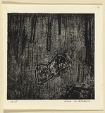 Artist: WILLIAMS, Fred | Title: Rocks in the forest, Mittagong | Date: 1958 | Technique: etching, printed in relief in black ink, from one plate | Copyright: © Fred Williams Estate