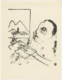 Artist: Nolan, Sidney. | Title: Illustration to 'News from Mount Amiata' by Mentale | Date: 1965 | Technique: screenprint, printed in two colours, from two stencils