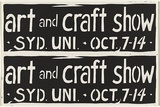 Artist: WORSTEAD, Paul | Title: Art and Craft Show, Sydney University. | Date: 1971 | Technique: screenprint, printed in black ink, from one stencil | Copyright: This work appears on screen courtesy of the artist