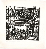 Artist: PRESTON, Margaret | Title: Calabash Bay, Berowra | Date: 1939 | Technique: woodcut, printed in black ink, from one block | Copyright: © Margaret Preston. Licensed by VISCOPY, Australia