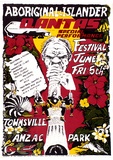 Artist: Cummins, John. | Title: Aboriginal and Islander Festival, Townsville | Date: 1981 | Technique: screenprint, printed in colour, from four stencils