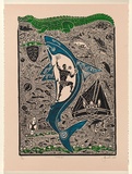 Artist: MAST, Robert | Title: Muthuk | Date: 2000 | Technique: linocut, printed in black ink, from one block; hand coloured a la coupe [wet on wet]