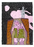 Artist: HANRAHAN, Barbara | Title: Man in the moon | Date: 1982 | Technique: screenprint, printed in colour, from 10 stencils