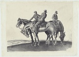 Artist: Dyson, Will. | Title: The grooms, Happy Valley, Franvilliers. | Date: 1918 | Technique: lithograph, printed in black ink, from one stone Arnold unbleached